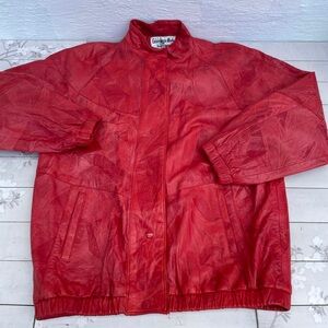 Giovinezza Moda Red Leather Bomber Jacket